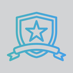 Badge icon in gradient style, use for website mobile app presentation
