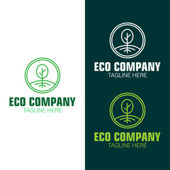 Abstract ecology company branding logo, design template with plant shape
