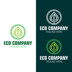 Abstract ecology company branding logo, design template with plant shape