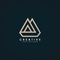 Abstract corporate branding logo design template, with initial A letter