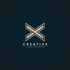Abstract corporate branding logo design template, with initial X letter