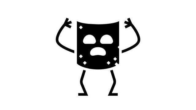 marshmallow dessert character glyph icon animation