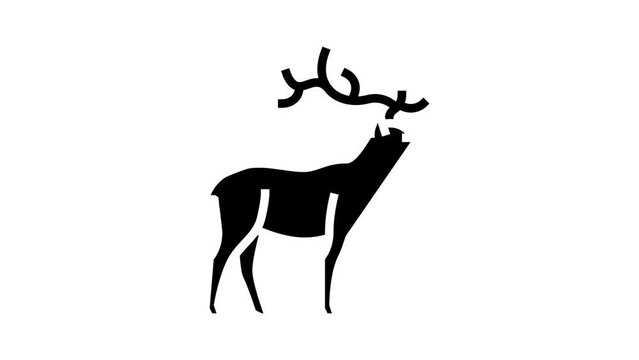 deer animal in zoo glyph icon animation