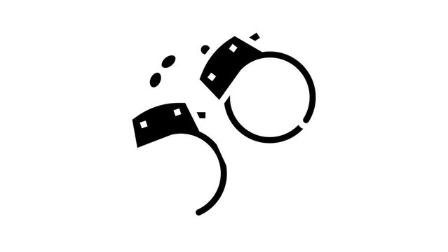 handcuff sex toy glyph icon animation