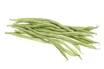 Green kidney bean on white background 