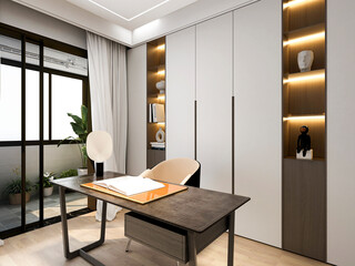 3D rendering, business office, study design