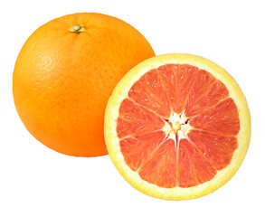 Orange fruit on white background, Orange or Tangerine on white background PNG file.