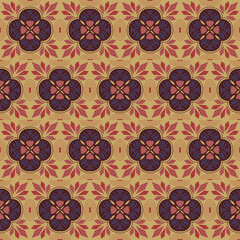 Crystal Floral Seamless Pattern Background Nature Plant Aboriginal Damask Art