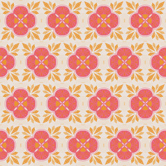 Naklejka premium Crystal Floral Seamless Pattern Background Nature Plant Aboriginal Damask Art