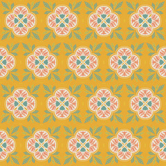 Crystal Floral Seamless Pattern Background Nature Plant Aboriginal Damask Art