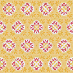 Crystal Floral Seamless Pattern Background Nature Plant Aboriginal Damask Art