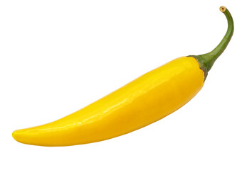 Yellow chilli pepper isolated on white background, Yellow chilli on White Background With clipping path.