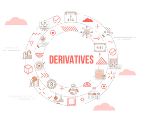 derivatives concept with icon set template banner and circle round shape