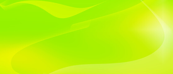 Abstract green yellow background with white light lines. Various curves according to the imagination of movement. With copy space.