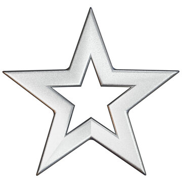 3d rendering of a silver star with glitter texture.