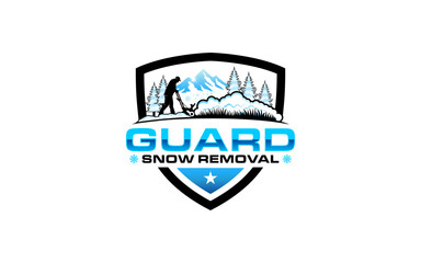 Illustration graphic vector of commercial snow removal services company in the winter logo design template