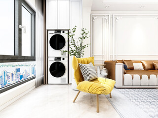 3D rendering, modern living room design