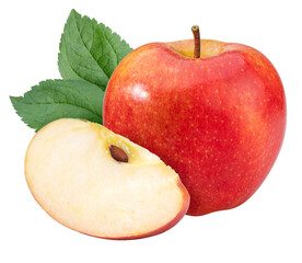 Fresh Red apple with leaves on white background, Red envy apple on white background PNG File.