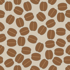 seamless pattern of coffee beans for coffee shop background. decoration cafe, place to eat and culinary events. for a coffee themed greeting card. for coffee-themed fabric motifs 
