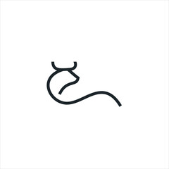 buffalo logo vector design of a black  logo line art 