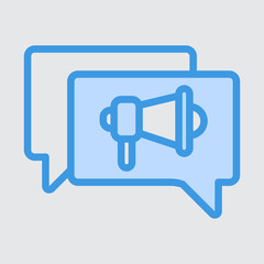 Conversation marketing icon in blue style, use for website mobile app presentation