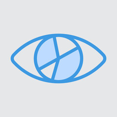 Vision marketing icon in blue style, use for website mobile app presentation