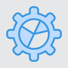 Setting marketing icon in blue style, use for website mobile app presentation