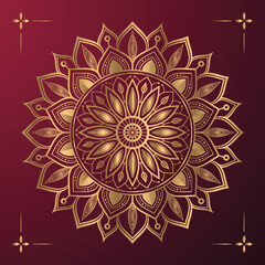 Flower luxury mandala background arabesque style Premium Vector