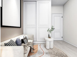 3D rendering, modern living room design