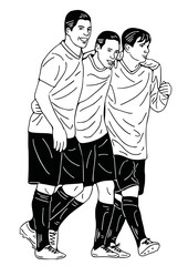 football player
hand drawn art Flat Vector illustration