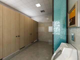 3D rendering, design of public toilets