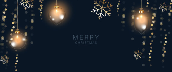 Fototapeta premium Happy Holidays, season's greetings and new year vector template with Christmas element decoration