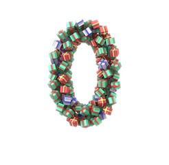 Present Themed Font - Number 0