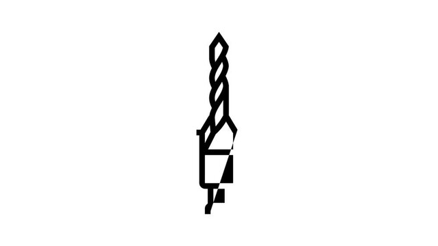 countersink drill bit line icon animation