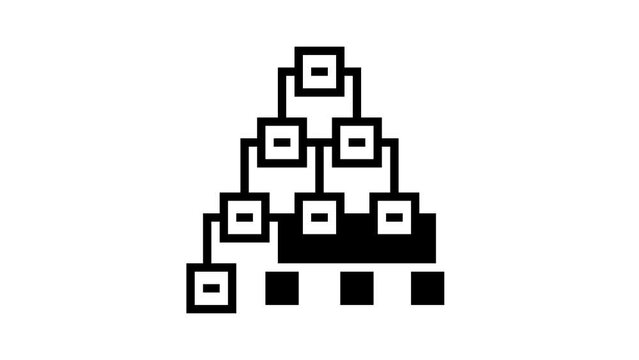 hierarchy diagram line icon animation