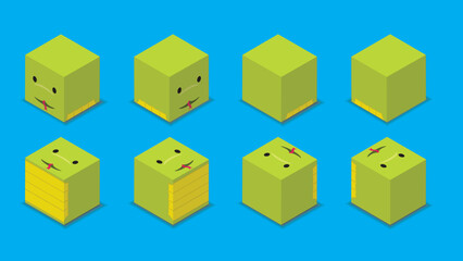 Animal Dice 3D Character Animal Green Snake Cartoon Vector
