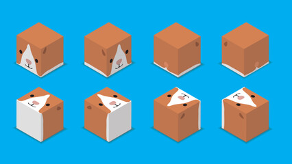 Fototapeta premium Animal Dice 3D Character Animal Guinea Pig Cartoon Vector