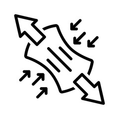 Black line icon for Flexibility