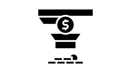sales funnel glyph icon animation