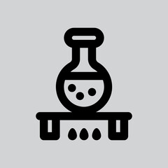 Bunsen burner icon in line style about laboratory, use for website mobile app presentation