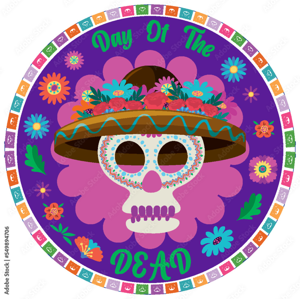 Sticker day of the dead banner design