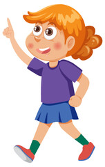 A girl pointing finger cartoon character