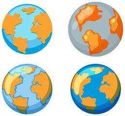 Set of earth with dry land