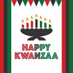 Happy Kwanzaa. December 26 until January 1. Holiday concept. Template for background, banner, card, poster and for social media post