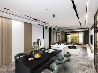3D rendering, luxury style restaurant design