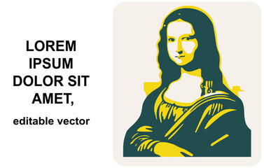 Mona Lisa vector graphic design, famous artwork, davinci