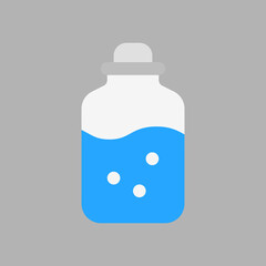 Bottle icon in flat style about laboratory, use for website mobile app presentation