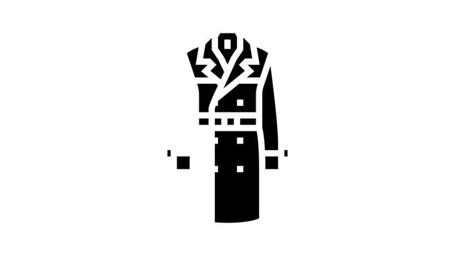 trench outerwear male glyph icon animation