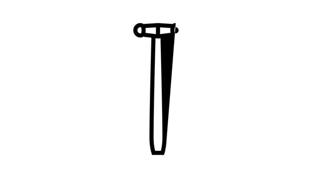 blocking hammer tool line icon animation