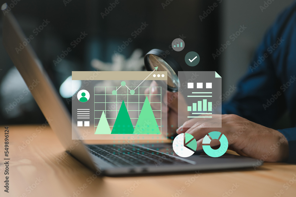 Aufkleber data-driven marketing and competitor analysis, concepts of marketing data analysis